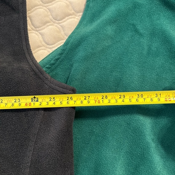 Columbia Fleece Vest Bundle Men's XXL Full Zip Charcoal Black & Green - Picture 3 of 4